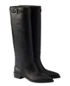 Prada Leather Knee-high Boots In Black