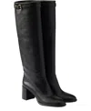 Prada Leather Boots In Black