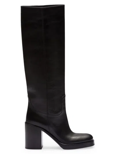 Prada Women's Leather Boots In Black