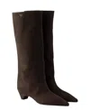 Prada Leather Knee-high Boots In Animal Print