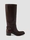Prada Leather Boots In Brown