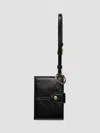 Prada Leather Logo Card Case In Black