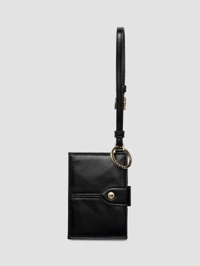 Prada Women's Leather Card Holder In Black
