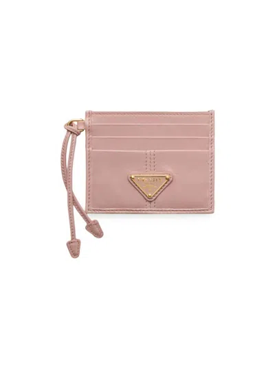Prada Women's Leather Card Holder In Pink