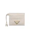 Prada Women's Leather Card Holder In White