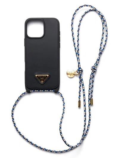 Prada Women's Leather Case For Iphone 16 Pro Max In Metallic