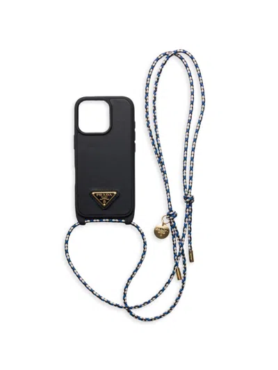 Prada Women's Leather Case For Iphone 16 Pro In Neutral