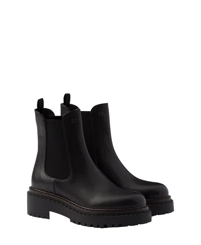 PRADA WOMEN'S LEATHER CHELSEA BOOTS