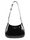 Prada Cleo Leather Shoulder Bag In Black