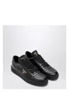 Prada Downtown Round Toe Sneakers In Black