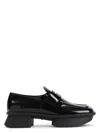 Prada Brushed Leather Squared-toe Loafers