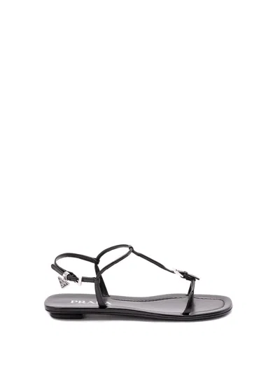 Prada Women Leather Flat Sandals