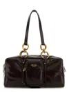Prada Medium Shiny Leather Shoulder Bag
