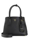 Prada Grained Calf Leather Shoulder Bag With Structured Silhouette