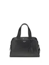 Prada Large Leather Boston Bag In Black