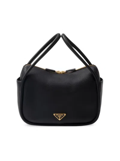 Prada Women's Leather Handbag In Black
