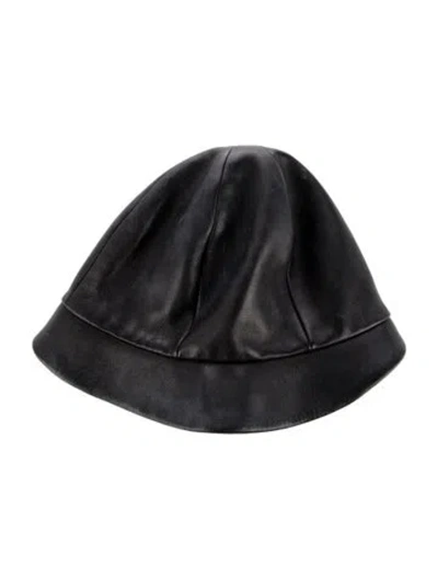 Pre-owned Prada Women's Leather Hat In Black