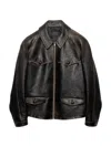 Prada Leather Jacket In Black
