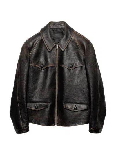 PRADA WOMEN'S LEATHER JACKET