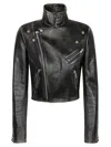 Prada Women Leather Jacket In Multicolor