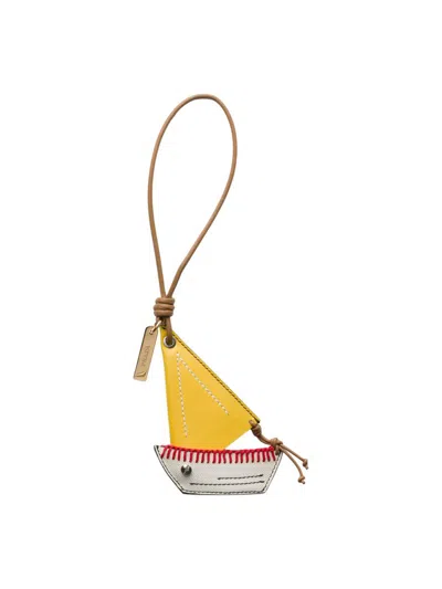Prada Women's Leather Key Ring Pendant In Multi