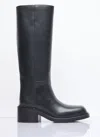 Prada Women Leather Knee-high Boots In Black