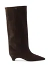 Prada Logo-detailed Pointed-toe Boots In Multi