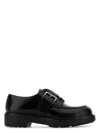 Prada Brushed Leather Lace-up Shoes With Strap