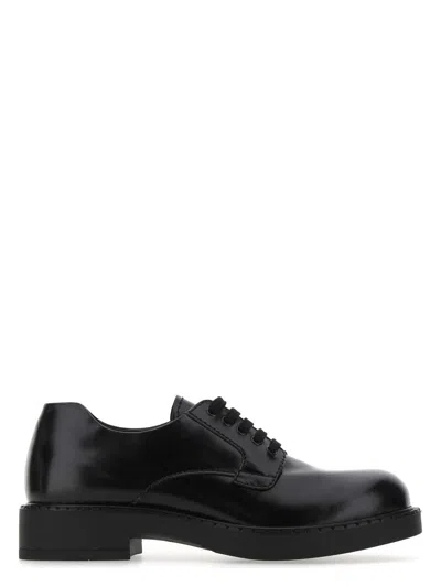 PRADA WOMEN'S LEATHER LACE-UP SHOES