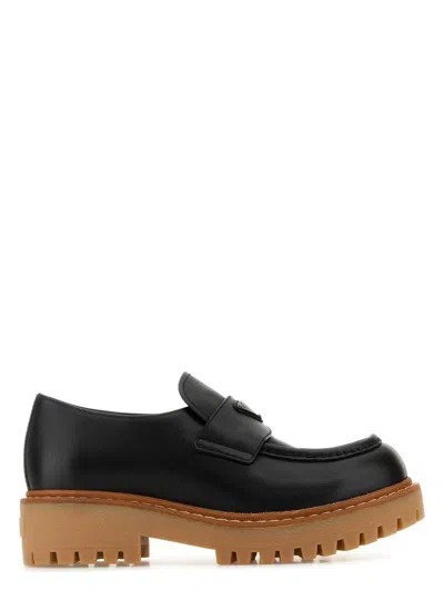 PRADA WOMEN'S LEATHER LOAFERS