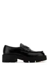 Prada Black Leather Loafers In Black
