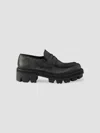 Prada Leather Loafers In Black