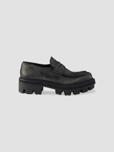 Prada Women's Leather Loafers In Black