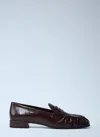 Prada Stylish Loafers Featuring Ruched Detailing In Brown