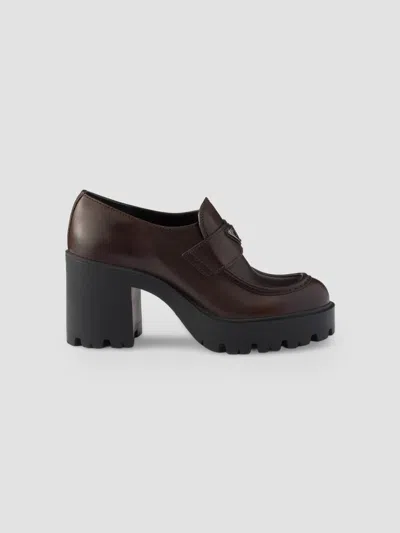 Prada Brown Leather Loafers