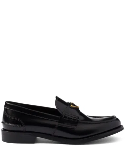 Prada Women Leather Loafers In Multicolor