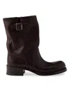 Prada Chocolate Brown Leather Boots In Brown