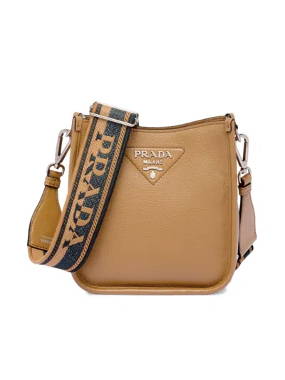Prada Leather Mini Shoulder Bag In Light Brown