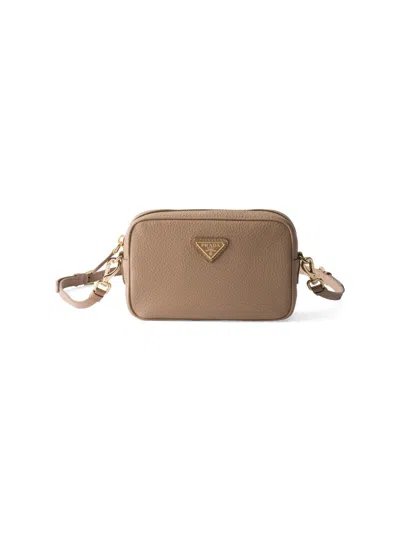 Prada Women's Leather Mini Shoulder Bag In Pink
