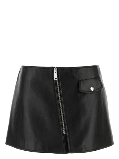 PRADA WOMEN'S LEATHER MINI SKIRT