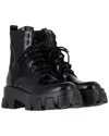 Prada Women's Leather Monolith Combat Boot (authentic Pre-loved) In Black