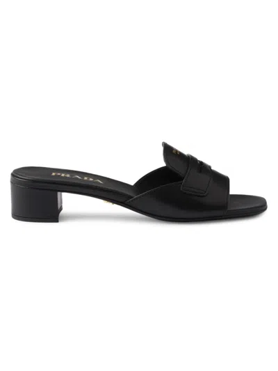 PRADA WOMEN'S LEATHER MULES