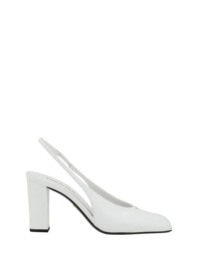 Prada Women Leather Pumps In White