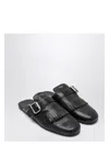 Prada Shuffle Fringed Calf Leather Mules In Black