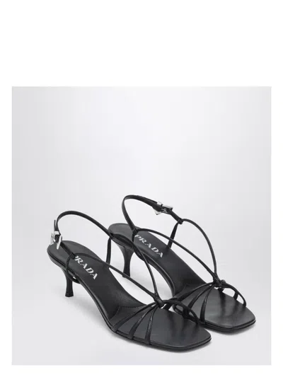 PRADA WOMEN'S LEATHER SANDAL WITH HEEL
