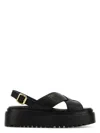 Prada Sandalen Aus Leder Mit Gekreuztem Band