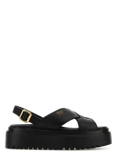 PRADA WOMEN'S LEATHER SANDALS
