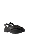 Prada Leather Crossover Platform Sandals 55
