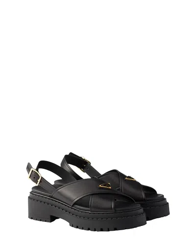 PRADA WOMEN'S LEATHER SANDALS