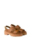Prada 55mm Buckle-strap Platform Sandals In Brown
